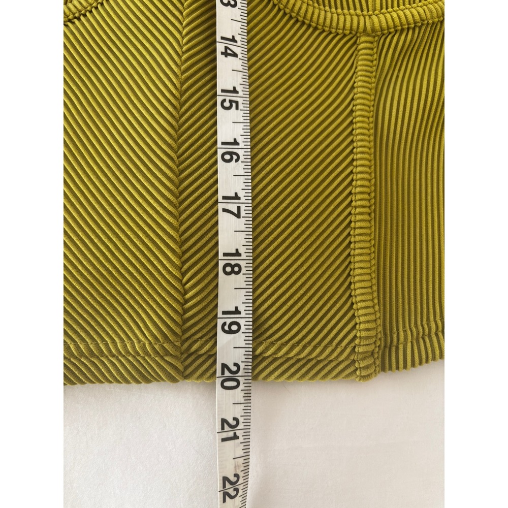 Anthropologie Blue Tassel Lime Green Ribbed Corset Bustier Long Sleeve Top NWT L - Picture 5 of 10